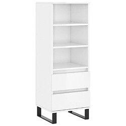 vidaXL Buffet haut Blanc brillant 40x36x110 cm Bois d'ingénierie