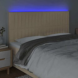 Avis Maison Chic Tête de lit scandinave à LED,meuble de chambre Crème 160x5x118/128 cm Tissu -MN54738