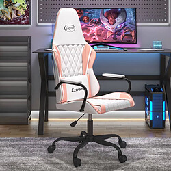 vidaXL Chaise de jeu Blanc et rose Similicuir 