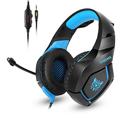 Wewoo Casque avec microphone pour camouflage et suppression des basses profondes (noir, bleu) 