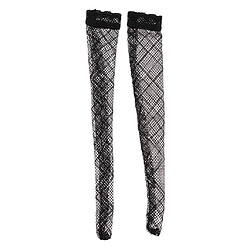 1/6 Chaussettes de Soie Glamours en Dentelle pour Décor Figurine Féminine - Noires