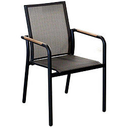 OCEO BY PROLOISIRS Fauteuil de jardin empilable en aluminium Aroha graphite.