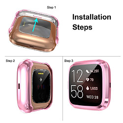 Wewoo Boîtier de montre Housse en TPU à couverture totale pour Fitbit Versa 2 rose pas cher