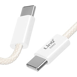 LinQ Câble USB-C vers USB-C 60W Charge et Synchronisation 2 mètres Blanc