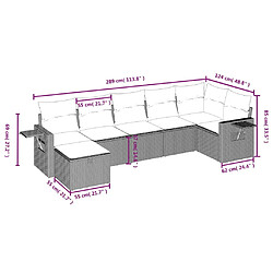 Avis Maison Chic Salon de jardin avec coussins 7 pcs, Ensemble Tables et chaises de jardin, beige résine tressée -GKD354450