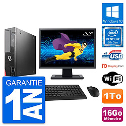 PC Fujitsu D556 DT Ecran 22" Intel G4400 RAM 16Go Disque Dur 1To Windows 10 Wifi - Occasion