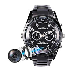 Yonis Montre Caméra Espion FHD 1080p ROM 64 Go Montre Caméra Espion HD 1080p Vision Nuit Détection Mouvement Audio Vidéo ROM 64 Go Noir YONIS