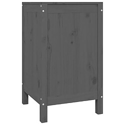 Acheter vidaXL Boîte à linge Gris 44x44x76 cm Bois massif de pin