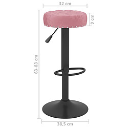 vidaXL Tabourets de bar lot de 2 rose velours pas cher