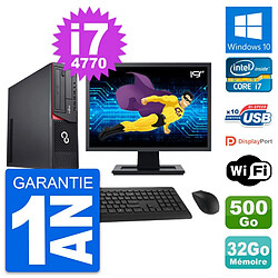 PC Fujitsu E920 DT Ecran 19" Intel i7-4770 RAM 32Go Disque 500Go Windows 10 Wifi · Occasion 