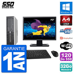 PC HP 6305 Pro SFF Ecran 19" AMD A4-5300B RAM 32Go SSD 120Go Windows 10 Wifi · Occasion 