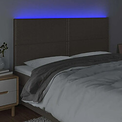 Avis Maison Chic Tête de lit moderne à LED lumineuse pour chambre - Décoration de lit Taupe 200x5x118/128 cm Tissu -MN66415