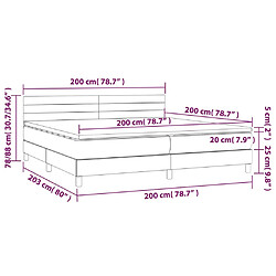 vidaXL Sommier à lattes de lit et matelas Noir 200x200 cm Velours pas cher