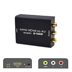 Universal Adaptateur 4K HD à AV Convertisseur vidéo HD à RCA AV/CVSB L/R Vidéo 480p 720p 1080p 2160p Support NTSC PAL HDMI2AV |