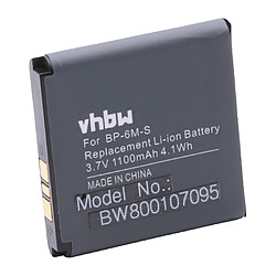 vhbw Li-Ion batterie 1100mAh (3.7V) pour portable téléphone Smartphone NOKIA 3250, 3250 XpressMusic, 6151, 6233, 6234 comme BP-6M, BP-6M-S.