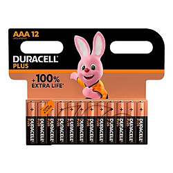 Pile Alcaline AAA LR03 Duracell Plus 1,5V - Blister de 12