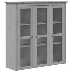 vidaXL Armoire avec portes vitrées BODO gris bois de pin massif