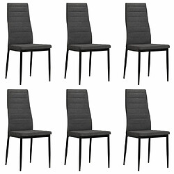 Decoshop26 Lot de 6 chaises de salle à manger cuisine design contemporain tissu gris foncé CDS022444