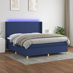 Sommier à lattes,Cadre à lattes de lit pour Adulte matelas et LED Bleu 180x200 cm Tissu -MN61437