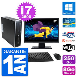 PC HP 8300 SFF Ecran 27" Intel i7-2600 RAM 8Go Disque 250Go Windows 10 Wifi · Occasion 