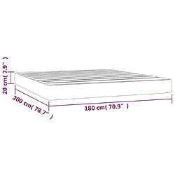 vidaXL Matelas de lit à ressorts ensachés Rose 180x200x20 cm Velours pas cher