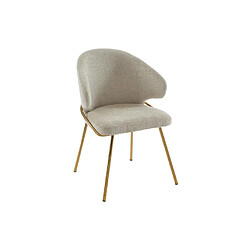 Acheter Lot de 2 chaises en tissu et métal doré - Beige - LUXIVA de Pascal Morabito