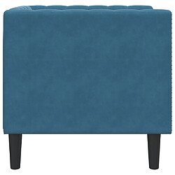 Acheter vidaXL Fauteuil Chesterfield bleu velours