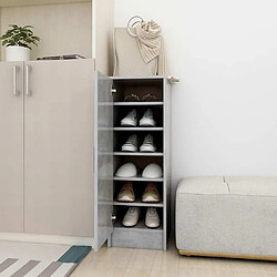 Maison Chic Armoire à Chaussures Gris béton,Meuble de Rangement à Chaussures 32x35x92 cm Aggloméré -MN60550