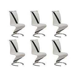 Acheter Vente-Unique Lot de 6 chaises TWIZY - Simili blanc & noir