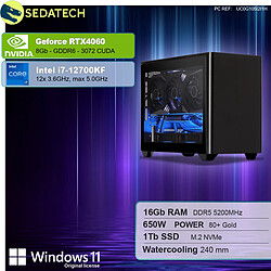 Sedatech Mini-PC Gamer ITX • Intel i7-12700KF • RTX4060 • 16Go DDR5 • 1To SSD M.2 • Windows 11