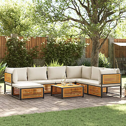 vidaXL Salon de jardin avec coussins 8 pcs bois massif d'acacia