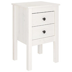 Maison Chic Table de chevet,Table de nuit,Table d'appoint pour salon Blanc 40x35x61,5 cm Bois de pin massif -MN98818