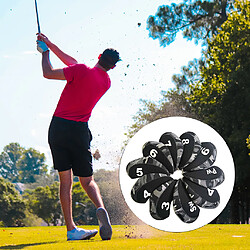 Avis 10 Pcs/Pack Golf de Fer Couvre Set Golf Tête de Fer Couvre Set de Protection Fit Plus Fers Léger Couleur: noir camouflage motif nombre