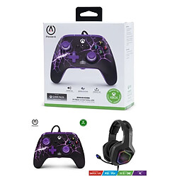 Power A Manette XBOX ONE-S-X-PC Purple Magma EDITION Officielle + Casque Gamer SPIRIT OF GAMER H50BK 