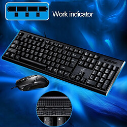 Wewoo Souris noir 1600 DPI Professionnel Grille Filaire Texture Gaming Bureau Clavier + Optique Kit pas cher