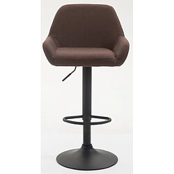 Decoshop26 Lot de 2 tabourets de bar moderne et confortable en tissu marron pieds trompette en métal noir TDB10225