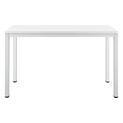 Helloshop26 Bureau réglable d'ordinateur poste de travail table 120cm blanc 03_0001158