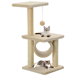 vidaXL Arbre à chat avec griffoirs en sisal 65 cm Beige