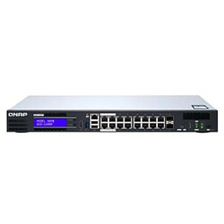 QNAP QGD-1600P Géré Gigabit Ethernet (10/100/1000) Connexion Ethernet, supportant l'alimentation via ce port (PoE) 1U Noir, Gris