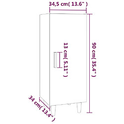 vidaXL Buffet Noir 34,5x34x90 cm Bois d'ingénierie pas cher