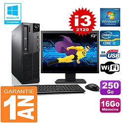 PC Lenovo M92p SFF Core I3-2120 Ram 16Go Disque 250 Go Wifi W7 Ecran 19" · Occasion 