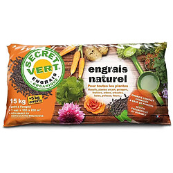 Secret Vert Engrais naturel bio pour toutes les plantes 15 kg + 5 kg offerts.