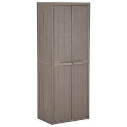 vidaXL Armoire de rangement jardin Marron 65x45x172 cm PP Aspect bois 