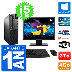 PC Lenovo M91p SFF Ecran 19" Intel i5-2400 RAM 4Go Disque 2To Windows 10 Wifi · Occasion 