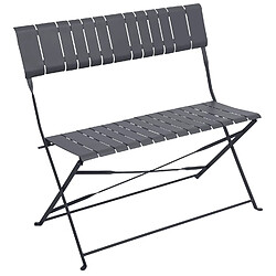 Hesperide Banc de jardin pliable Nasca - L. 90 x H. 86 cm - Gris graphite