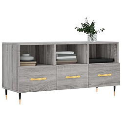 Avis Maison Chic Meuble TV scandinave gris - Banc TV pour salon Sonoma 102x36x50 cm bois d'ingénierie -MN96918