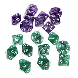 20 pièces dix faces dés d10 die pour d u0026 d rpg mtg jeu de partie jouet vert et violet