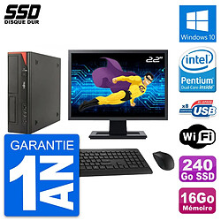 PC Fujitsu E520 E85+ DT Ecran 22" Intel G3220 RAM 16Go SSD 240Go Windows 10 Wifi · Occasion 