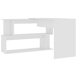 Avis vidaXL Bureau d'angle Blanc 200x50x76 cm Bois d'ingénierie