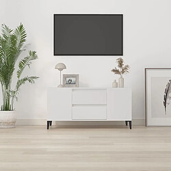 Avis Maison Chic Meuble TV scandinave - Banc TV pour salon Blanc 102x44,5x50 cm Bois d'ingénierie -MN53387